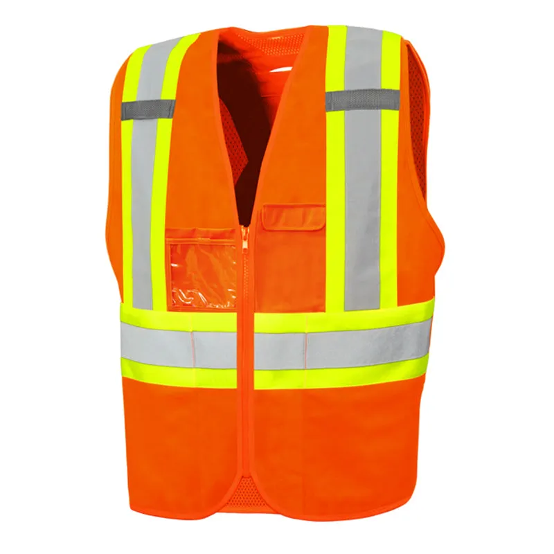 Hi-Vis Traffic Vest with Zipper by Ground Force - Style TV10