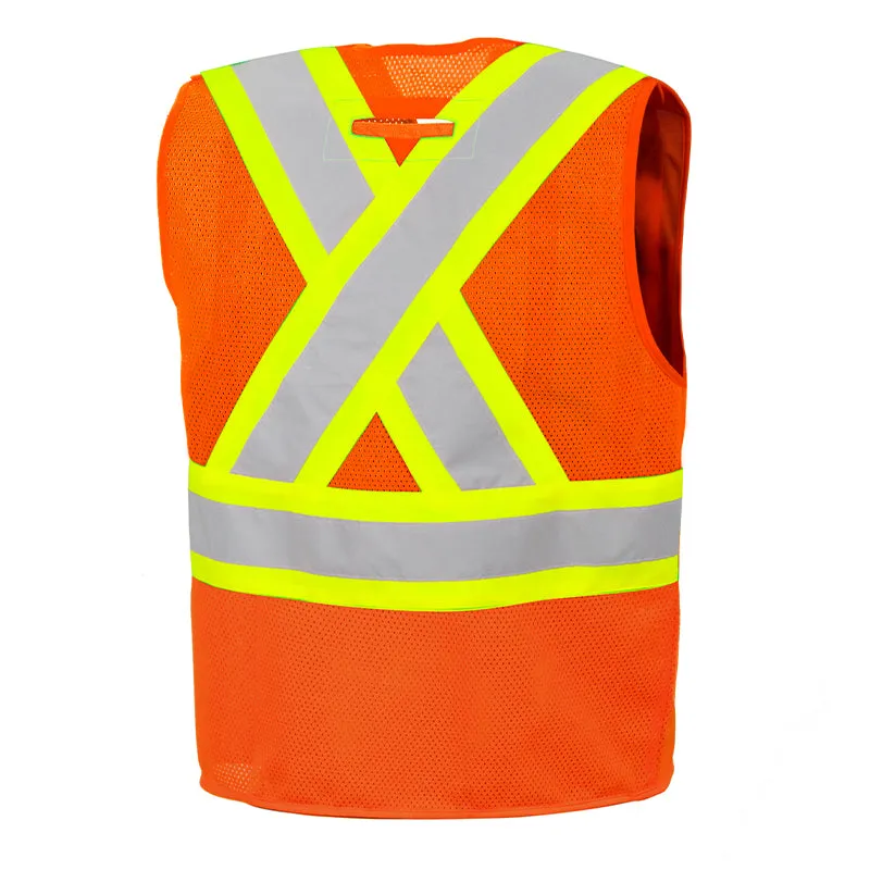 Hi-Vis Traffic Vest with Zipper by Ground Force - Style TV10