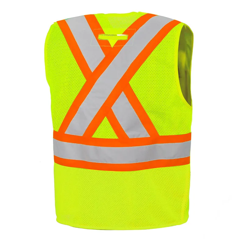 Hi-Vis Traffic Vest with Zipper by Ground Force - Style TV10