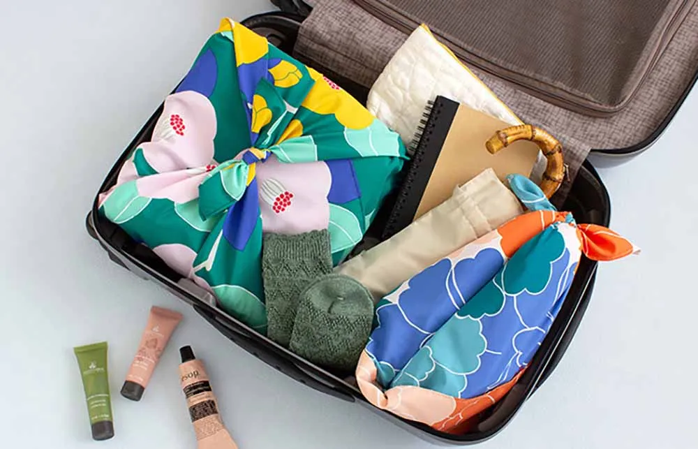 Himemusubi - Aqua Drop (Water repellent finish)  Botan  (peony)  牡丹  (Blue Green) ブルーグリーン　 - Furoshiki   70 x 70 cm