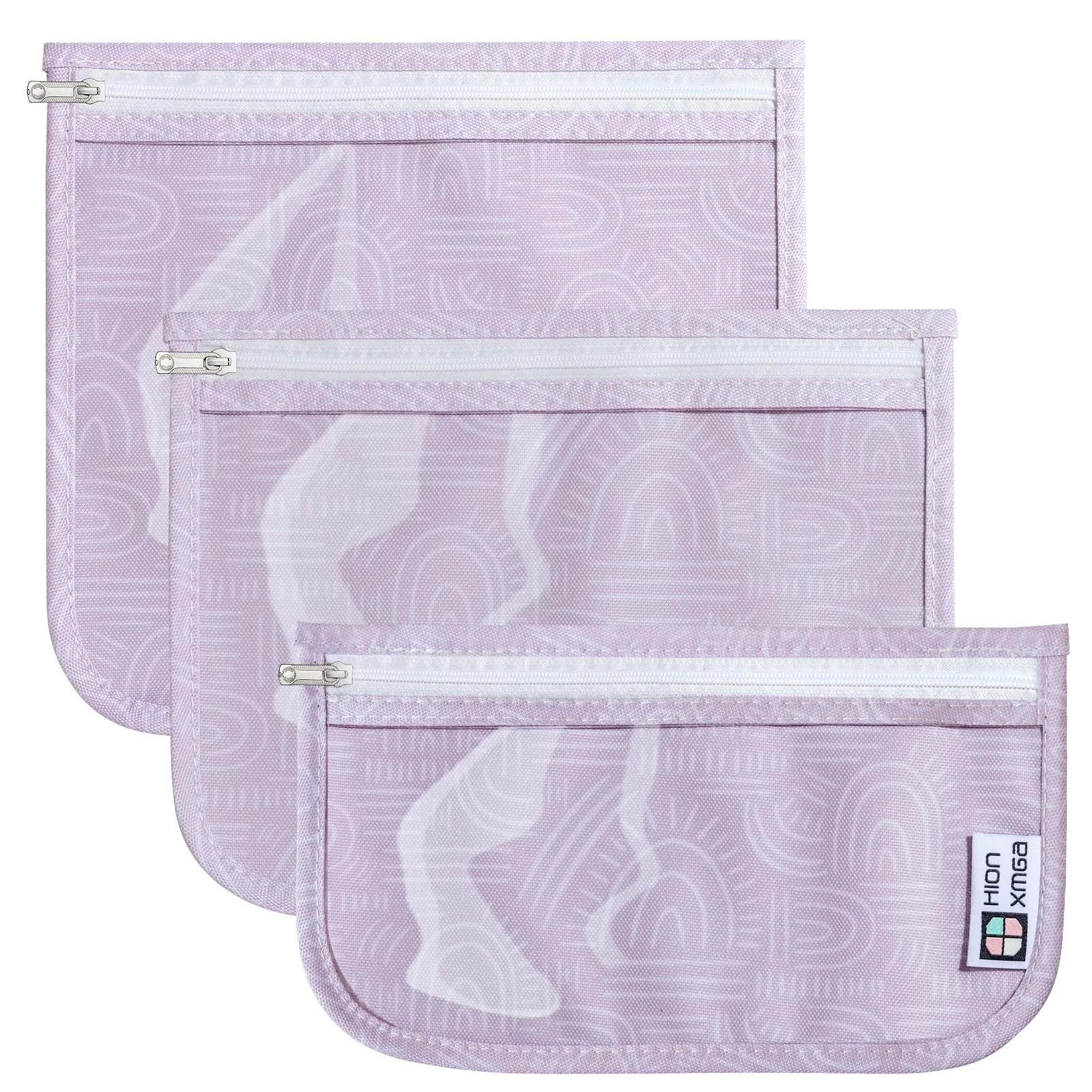 HIONXMGA TSA Approved Toiletry Bag, Set of 3 Clear Travel Toiletry Bag Quart Size Zipper Travel Pouch, Waterproof Makeup Cosmetic Bag for Women Men Kids Toiletries Carry on, Wander