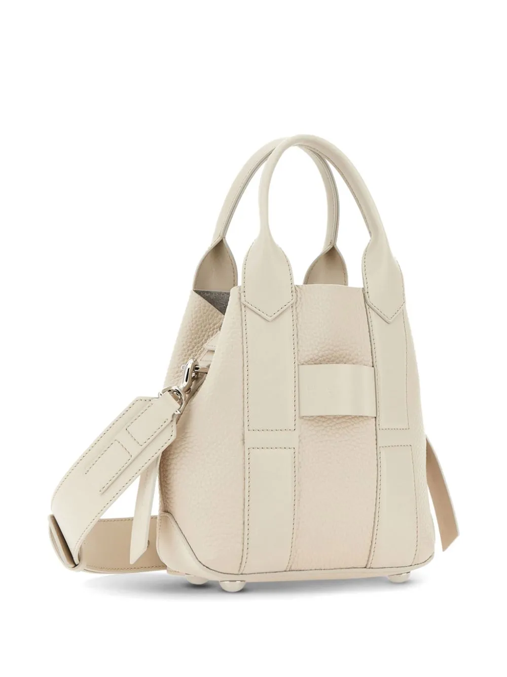 Hogan script small leather tote bag