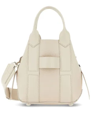 Hogan script small leather tote bag
