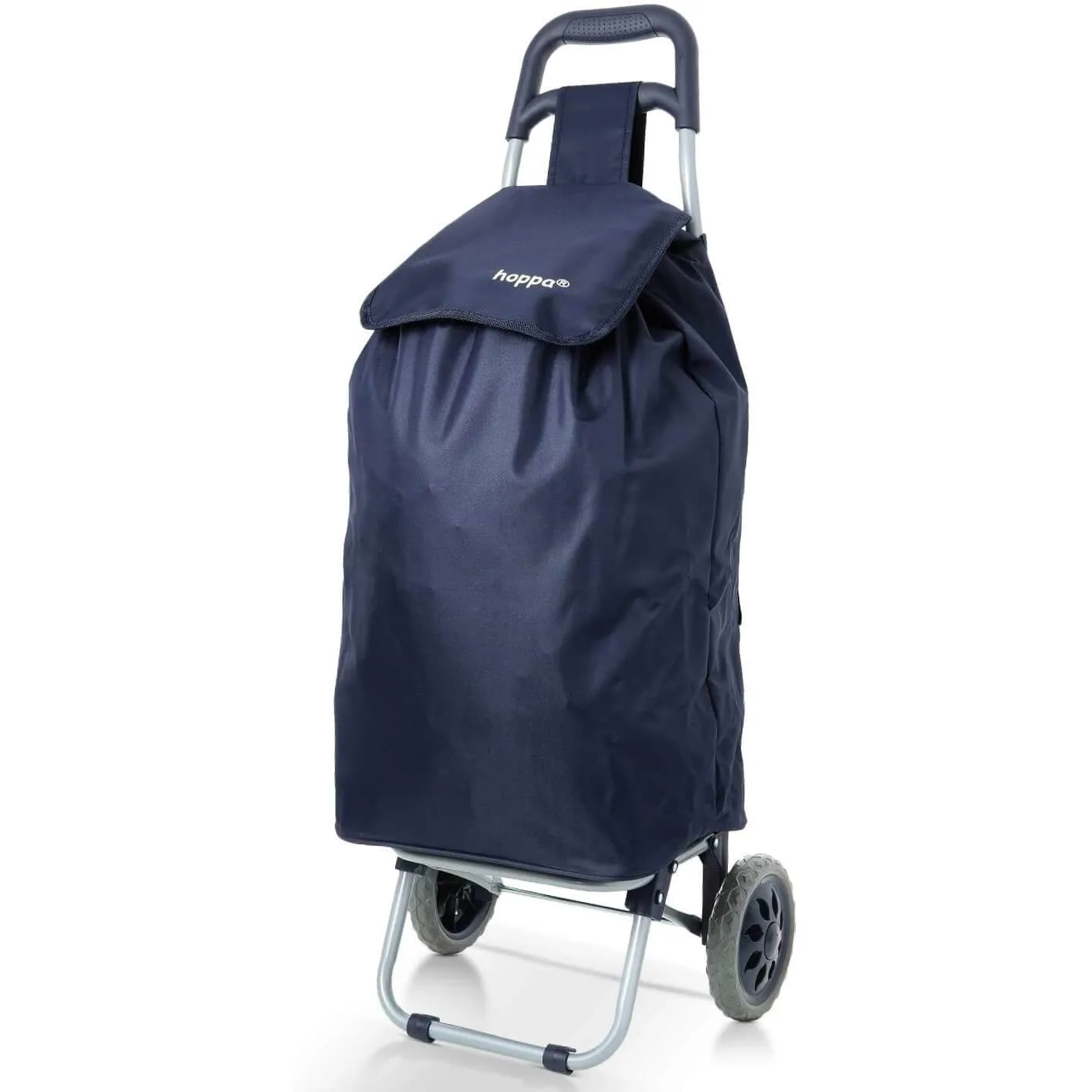 Hoppa Lightweight Shopping Trolley 2023 Model Folding 2 Wheel Large Capacity Shopper, 47 Litre