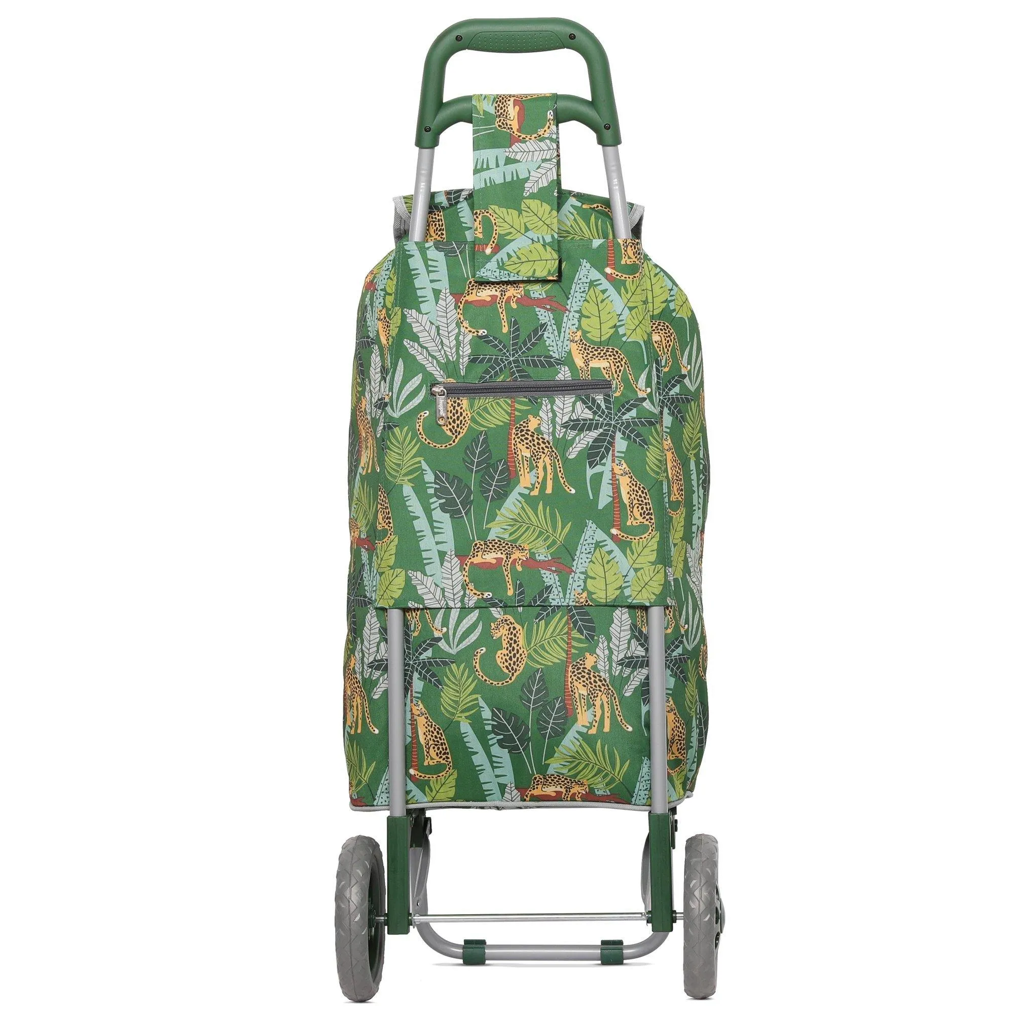 Hoppa Lightweight Shopping Trolley Folding 2 Wheel Large Capacity Shopper LEOPARD