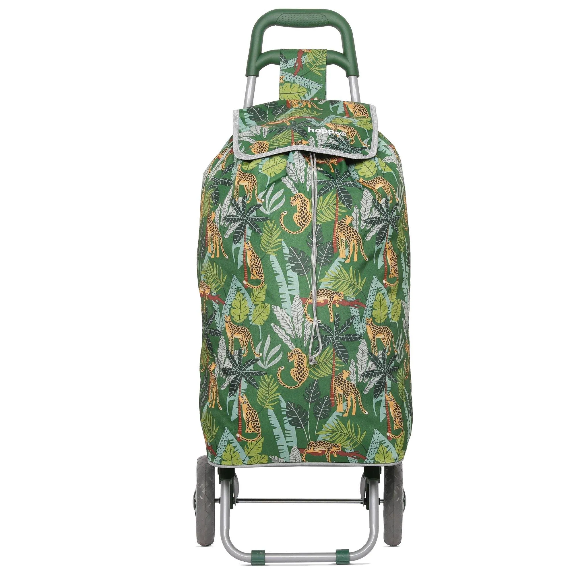 Hoppa Lightweight Shopping Trolley Folding 2 Wheel Large Capacity Shopper LEOPARD