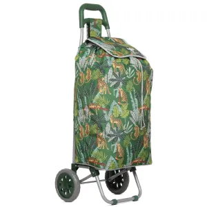 Hoppa Lightweight Shopping Trolley Folding 2 Wheel Large Capacity Shopper LEOPARD