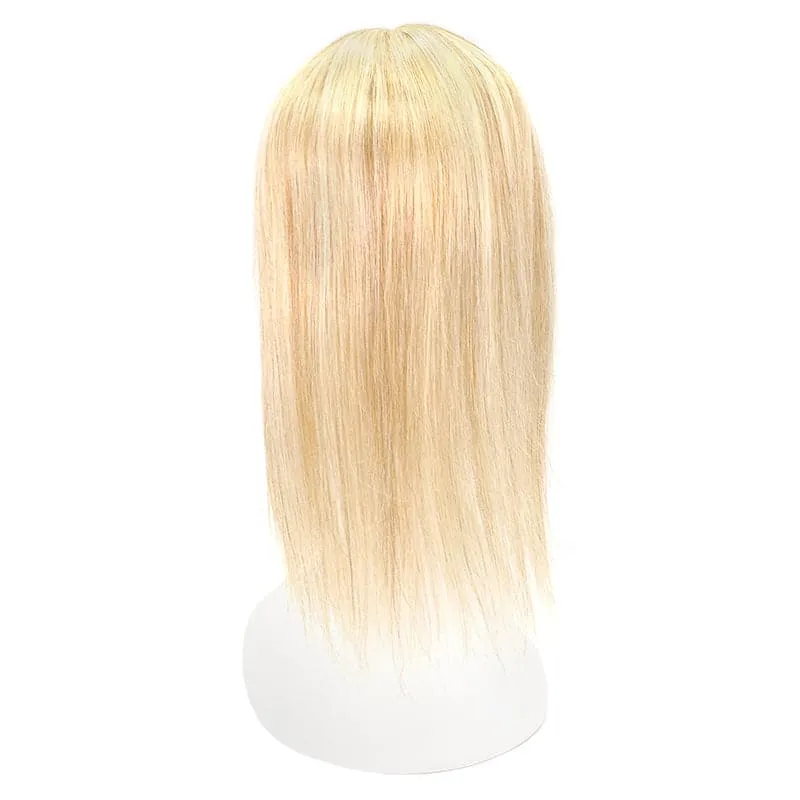 Human Hair Topper For Thinning Hair Bronde Highlights 13*15cm Silk Base