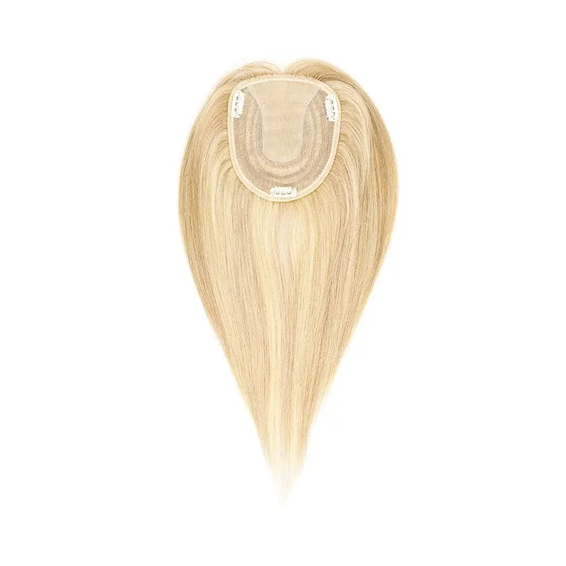 Human Hair Topper For Thinning Hair Bronde Highlights 13*15cm Silk Base