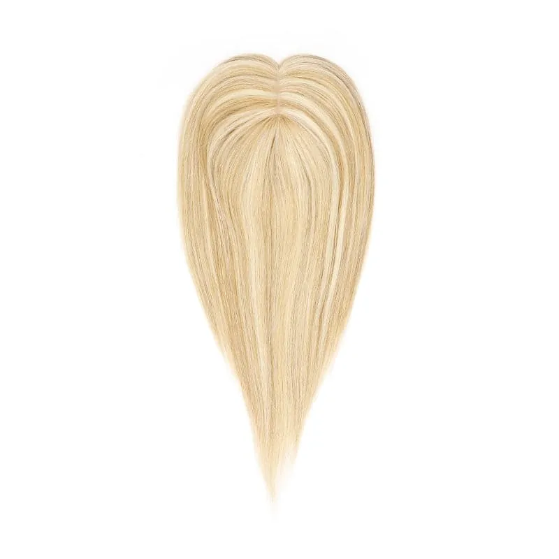 Human Hair Topper For Thinning Hair Bronde Highlights 13*15cm Silk Base
