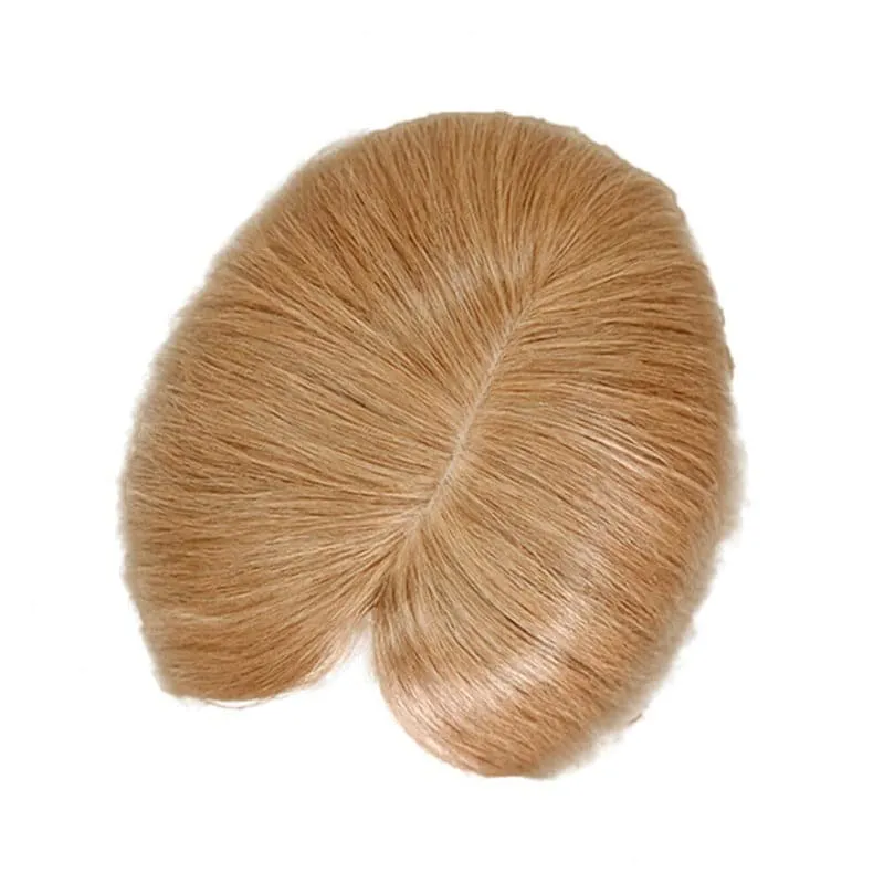 Human Hair Topper For Thinning Hair Dark Blonde 13*15cm Silk Base