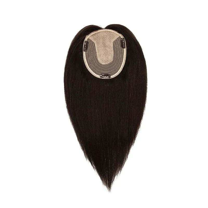 Human Hair Topper For Thinning Hair Dark Brown 13*15cm Silk Base