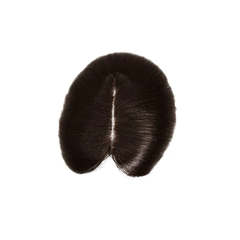 Human Hair Topper For Thinning Hair Dark Brown 13*15cm Silk Base