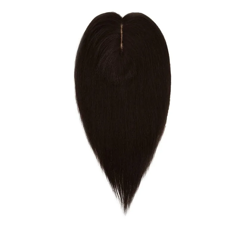 Human Hair Topper For Thinning Hair Dark Brown 13*15cm Silk Base