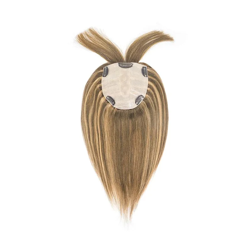 Human Hair Topper With Bangs 15*16cm Base All Shades