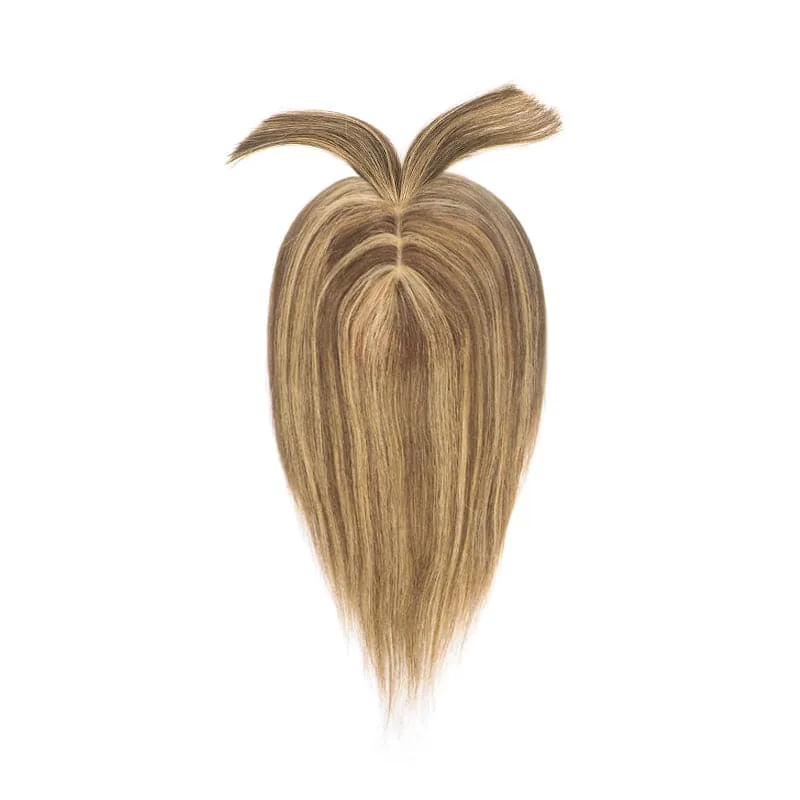 Human Hair Topper With Bangs 15*16cm Base All Shades