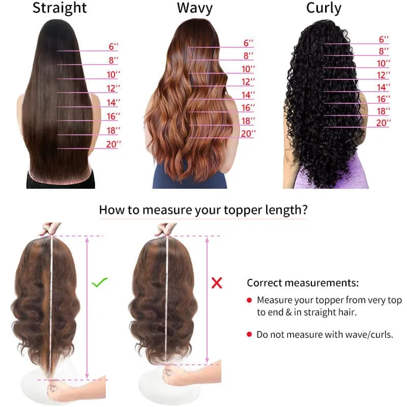 Human Hair Topper With Bangs For Thinning Hair Dark Blonde 13*15cm Silk Base