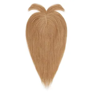 Human Hair Topper With Bangs For Thinning Hair Dark Blonde 13*15cm Silk Base