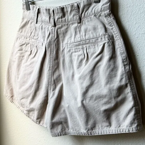Hunter Bell Tyler Belted Cotton Twill High Rise Waist Shorts Khaki Cream Sz 0