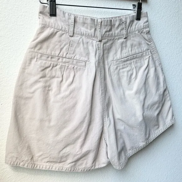 Hunter Bell Tyler Belted Cotton Twill High Rise Waist Shorts Khaki Cream Sz 0