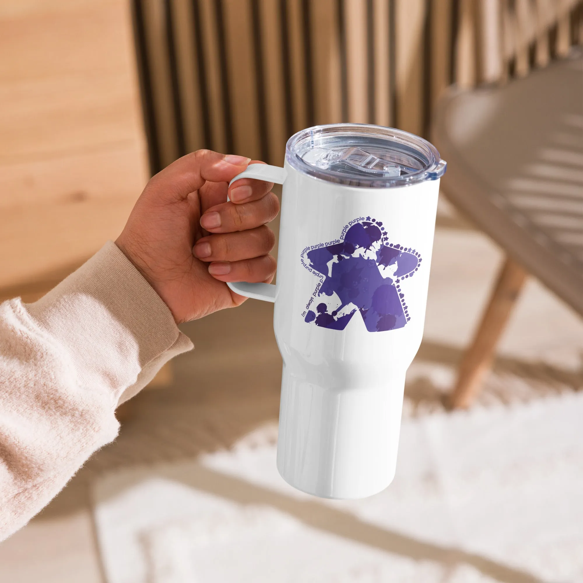 I'm Always Purple Meeple Board Game Travel Mug