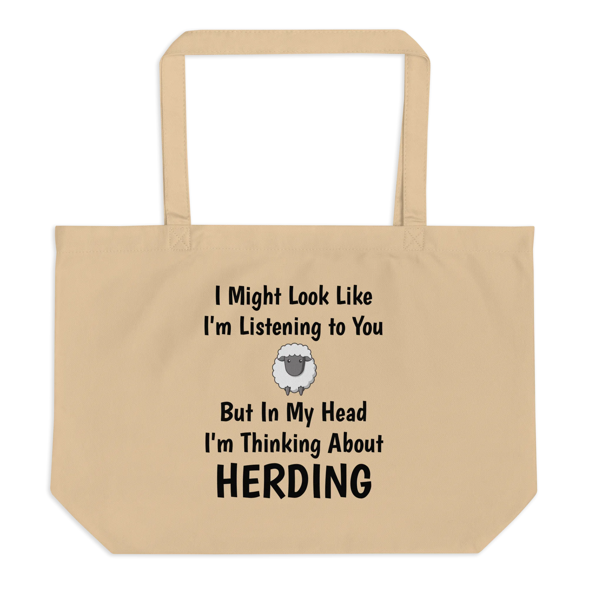 I'm Thinking About Sheep Herding X-Large Tote/Shopping Bag