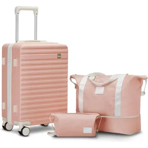 imiomo 20" Carry-on Luggage pink beige