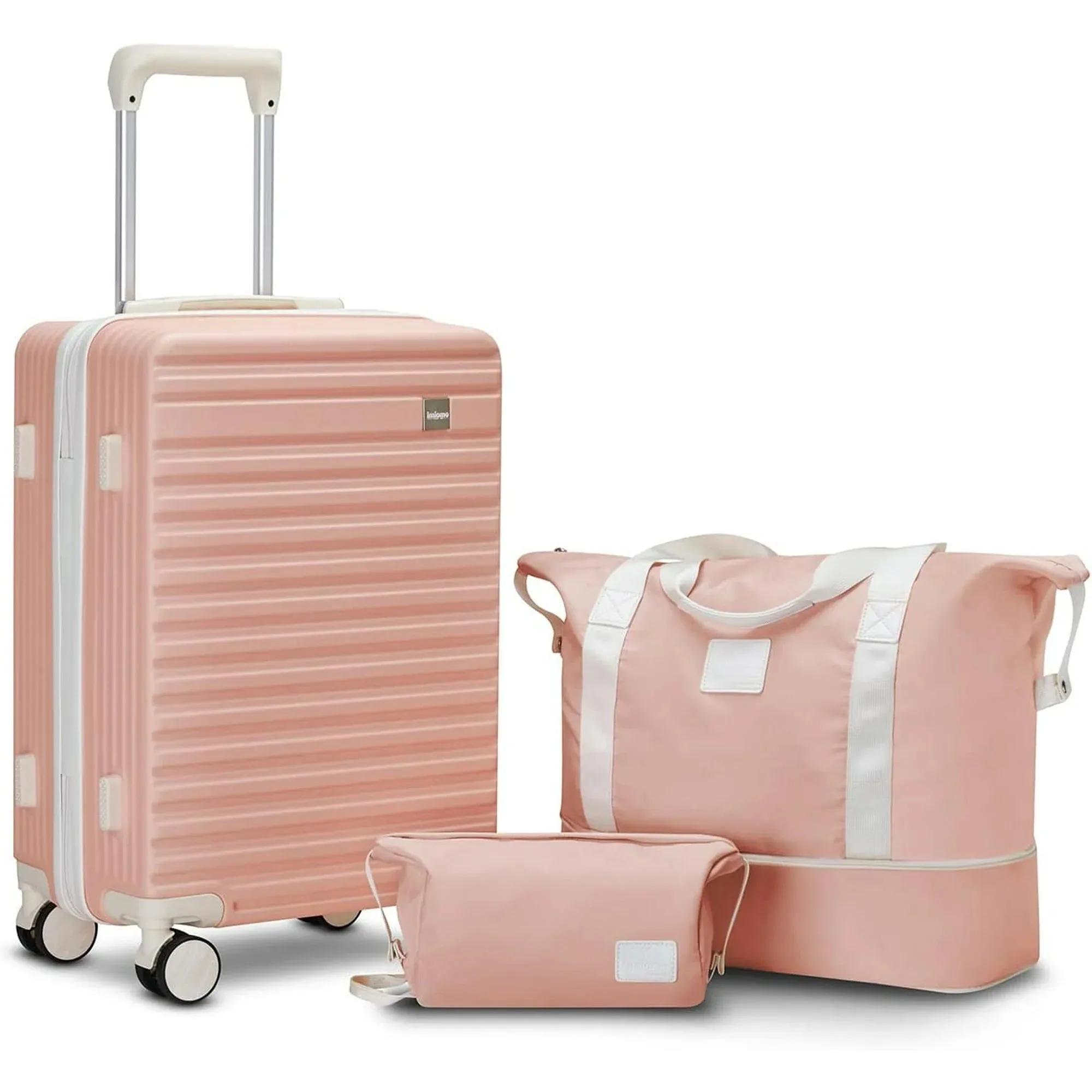 imiomo 20" Carry-on Luggage pink beige