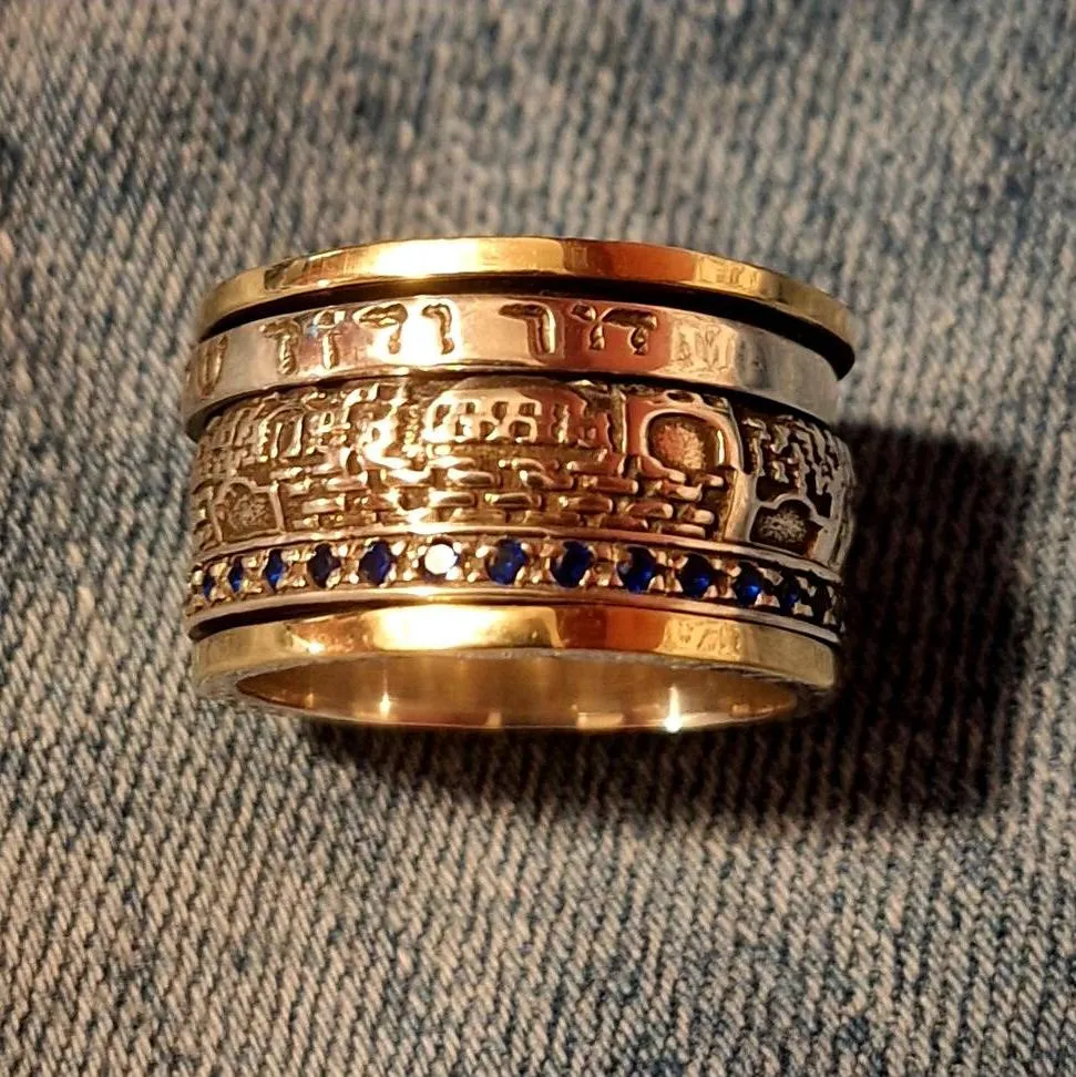 Jerusalem Ring / Personalized spinner ring for woman /  ring silver gold 9kt  / Israeli jewelry / Israeliche schmuck