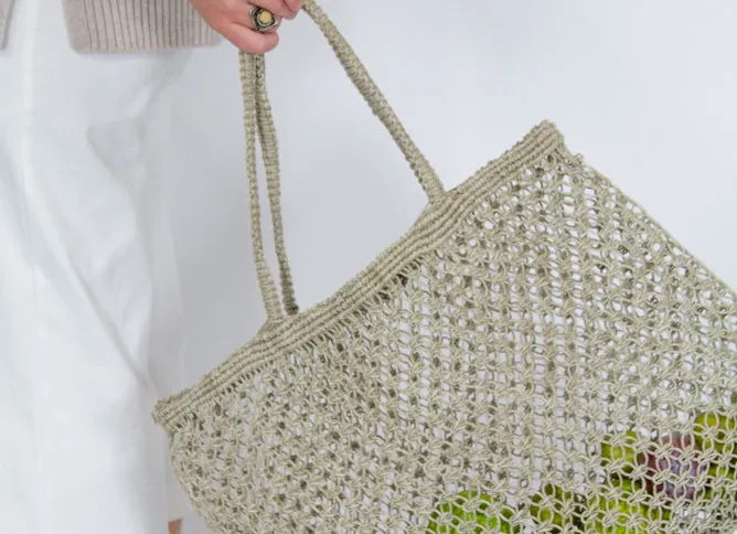 Jute String Shopper Bag