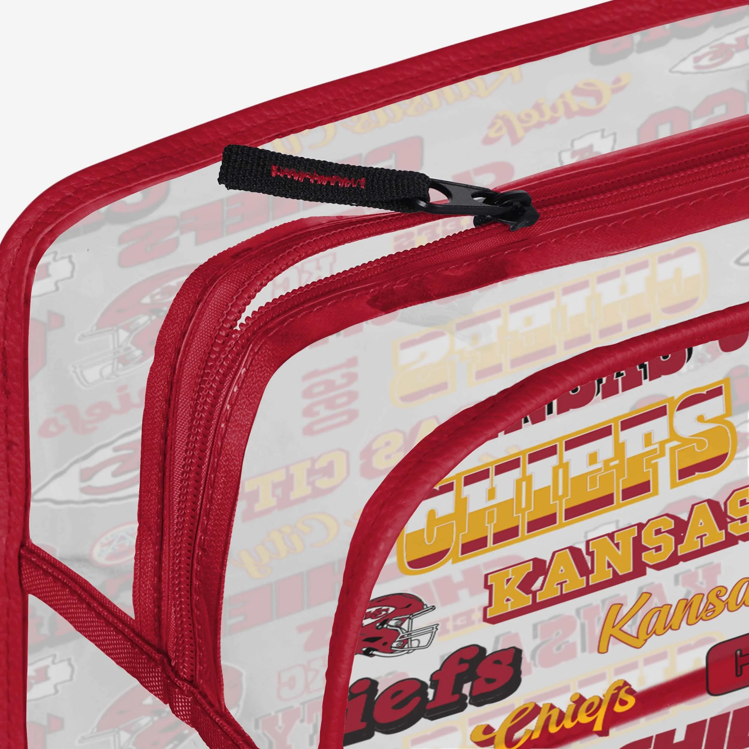 Kansas City Chiefs Repeat Retro Print Clear Cosmetic Bag