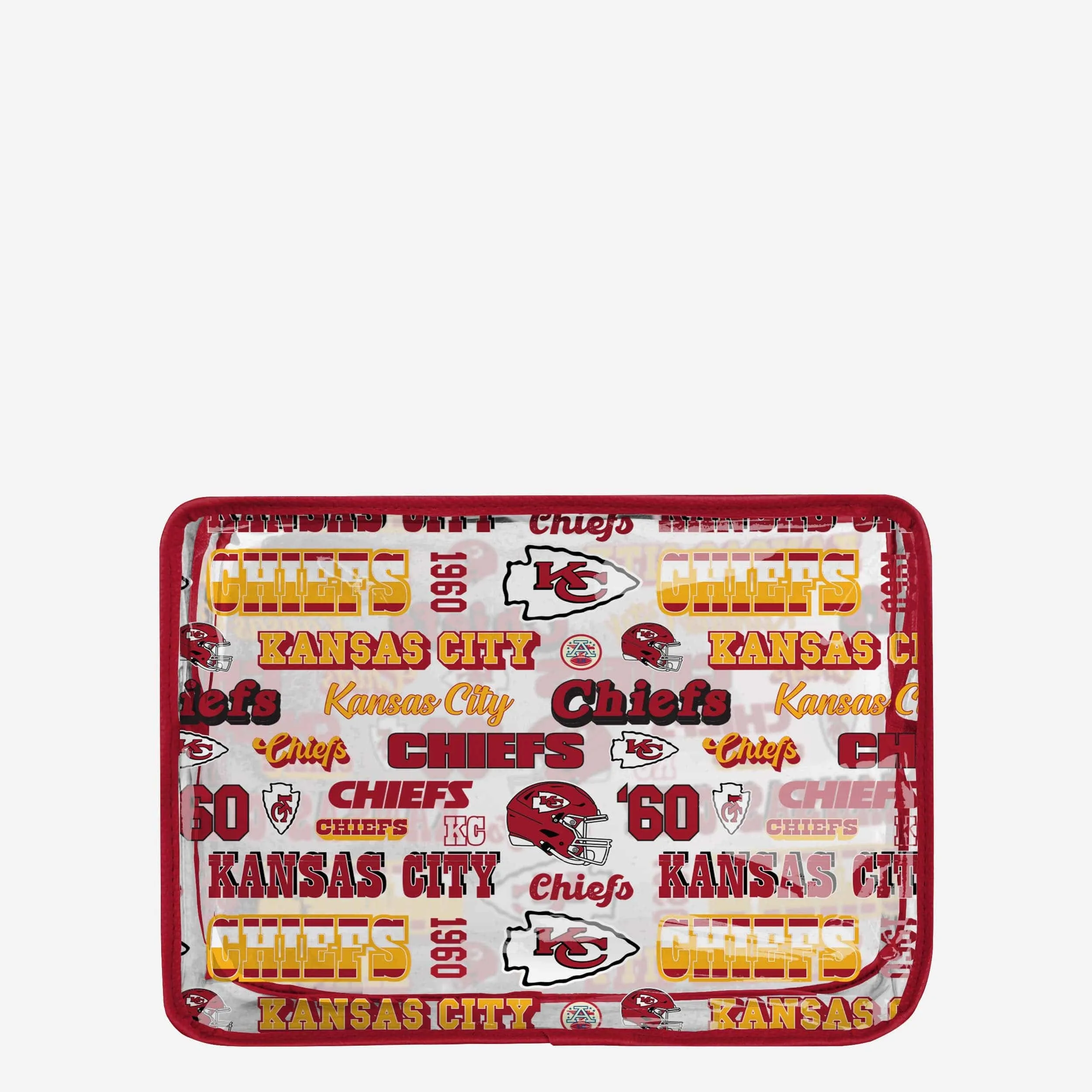 Kansas City Chiefs Repeat Retro Print Clear Cosmetic Bag