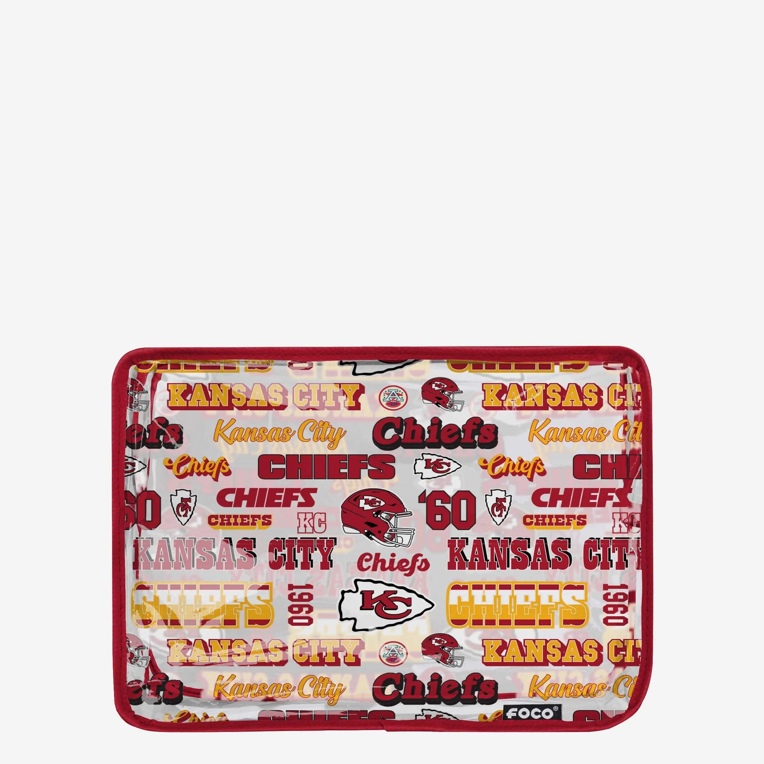 Kansas City Chiefs Repeat Retro Print Clear Cosmetic Bag