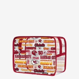 Kansas City Chiefs Repeat Retro Print Clear Cosmetic Bag