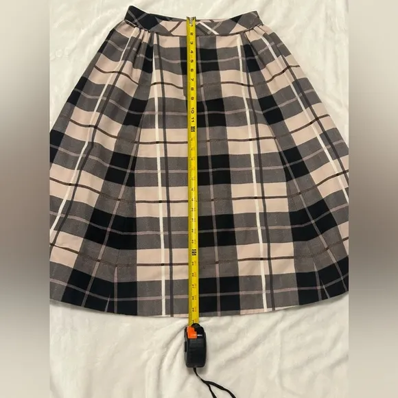 Kate Spade Woodland Midi Skirt, Size 4, Beige Black, Brown