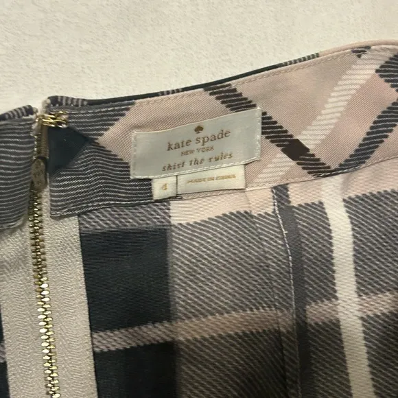 Kate Spade Woodland Midi Skirt, Size 4, Beige Black, Brown