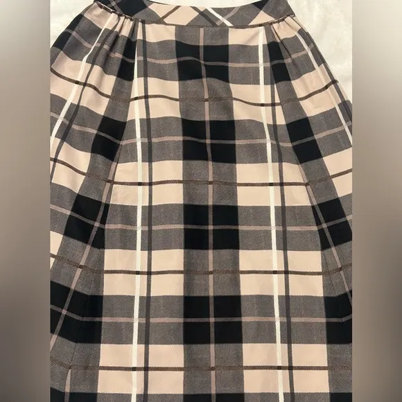 Kate Spade Woodland Midi Skirt, Size 4, Beige Black, Brown