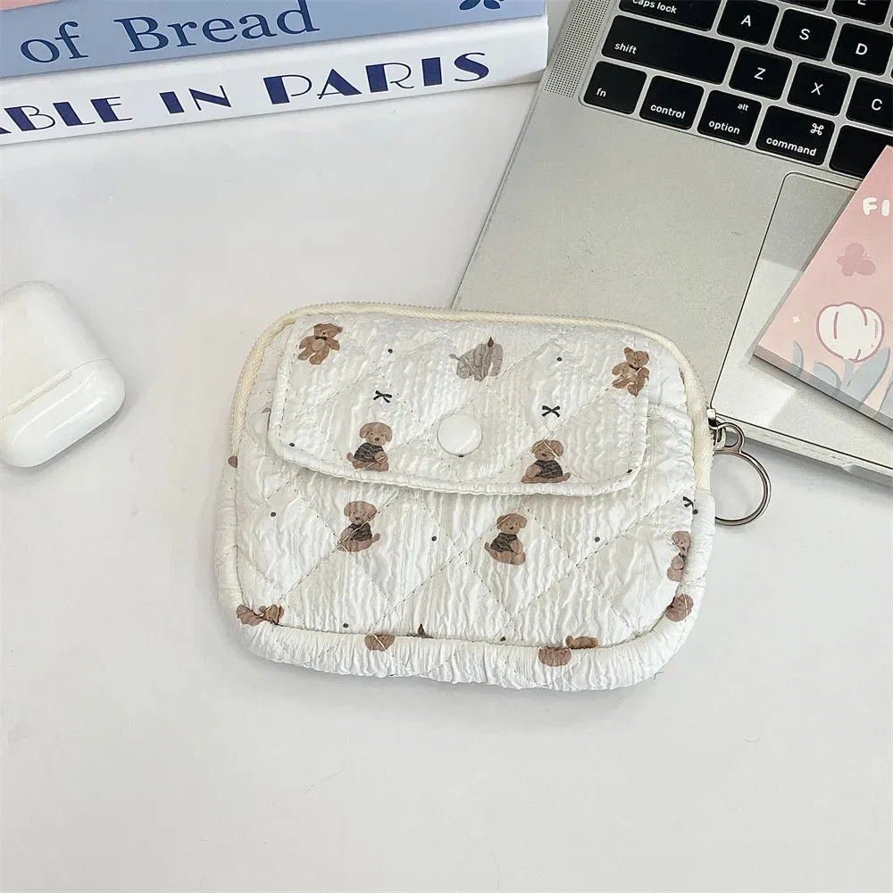 Kawaii Cartoon Makeup Pouch 🐰✨ | Cute Travel Lipstick & Earphone Organizer Bag 🎀💄 - Perfect Gift for Women!