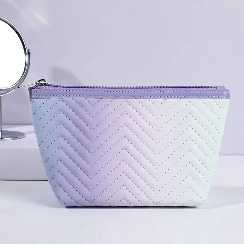 Kawaii Gradient Makeup Pouch 🌈✨ | Stylish PU Leather Cosmetic Bag for Travel & Essentials 🎀💖