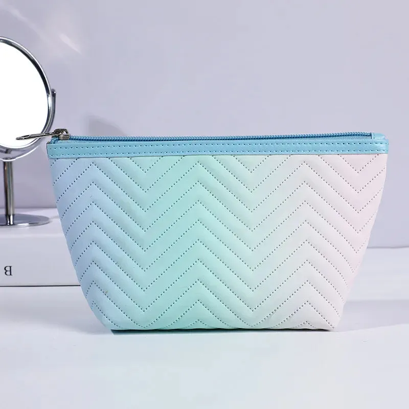 Kawaii Gradient Makeup Pouch 🌈✨ | Stylish PU Leather Cosmetic Bag for Travel & Essentials 🎀💖