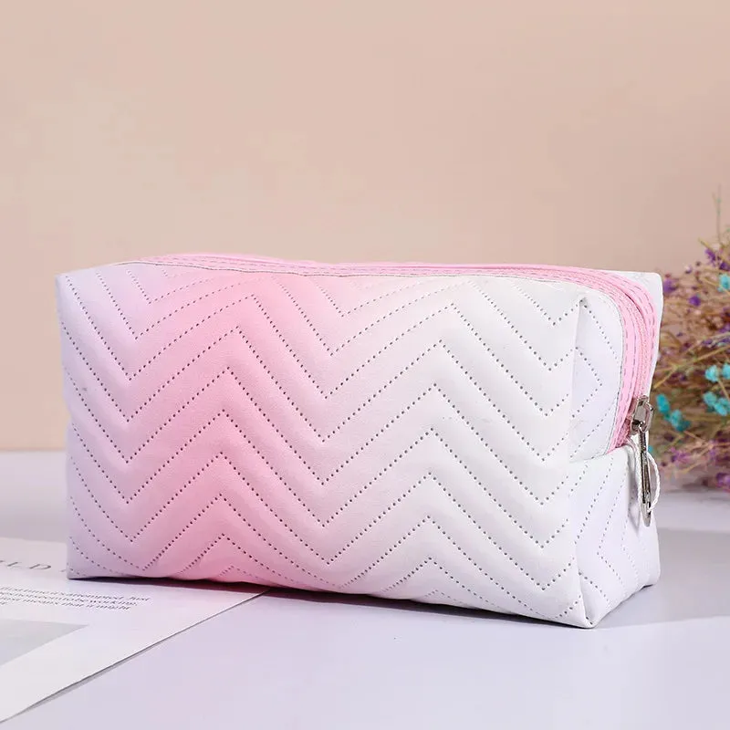 Kawaii Gradient Makeup Pouch 🌈✨ | Stylish PU Leather Cosmetic Bag for Travel & Essentials 🎀💖