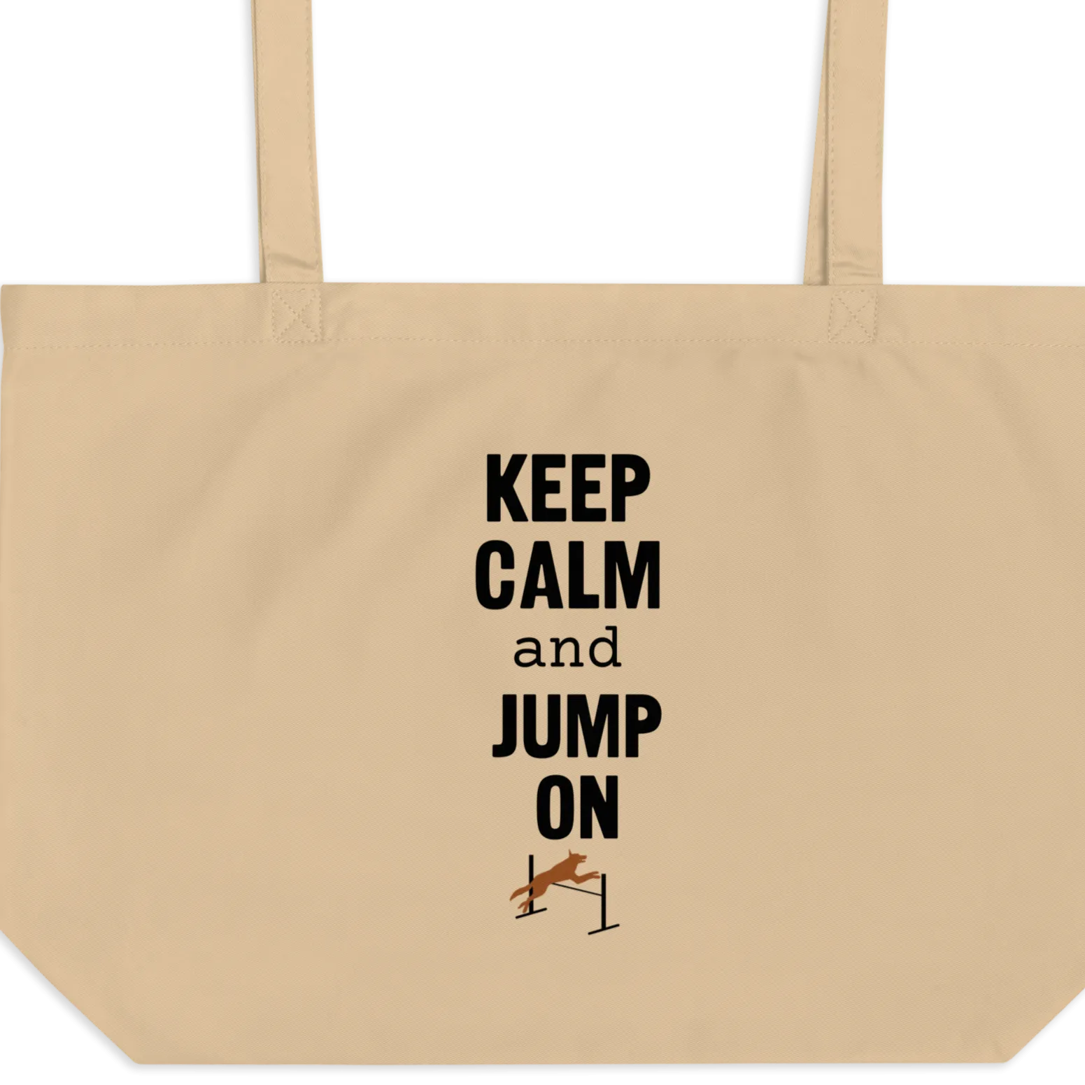Keep Calm & Jump On Agility X-Large Tote/ Shopping Bag