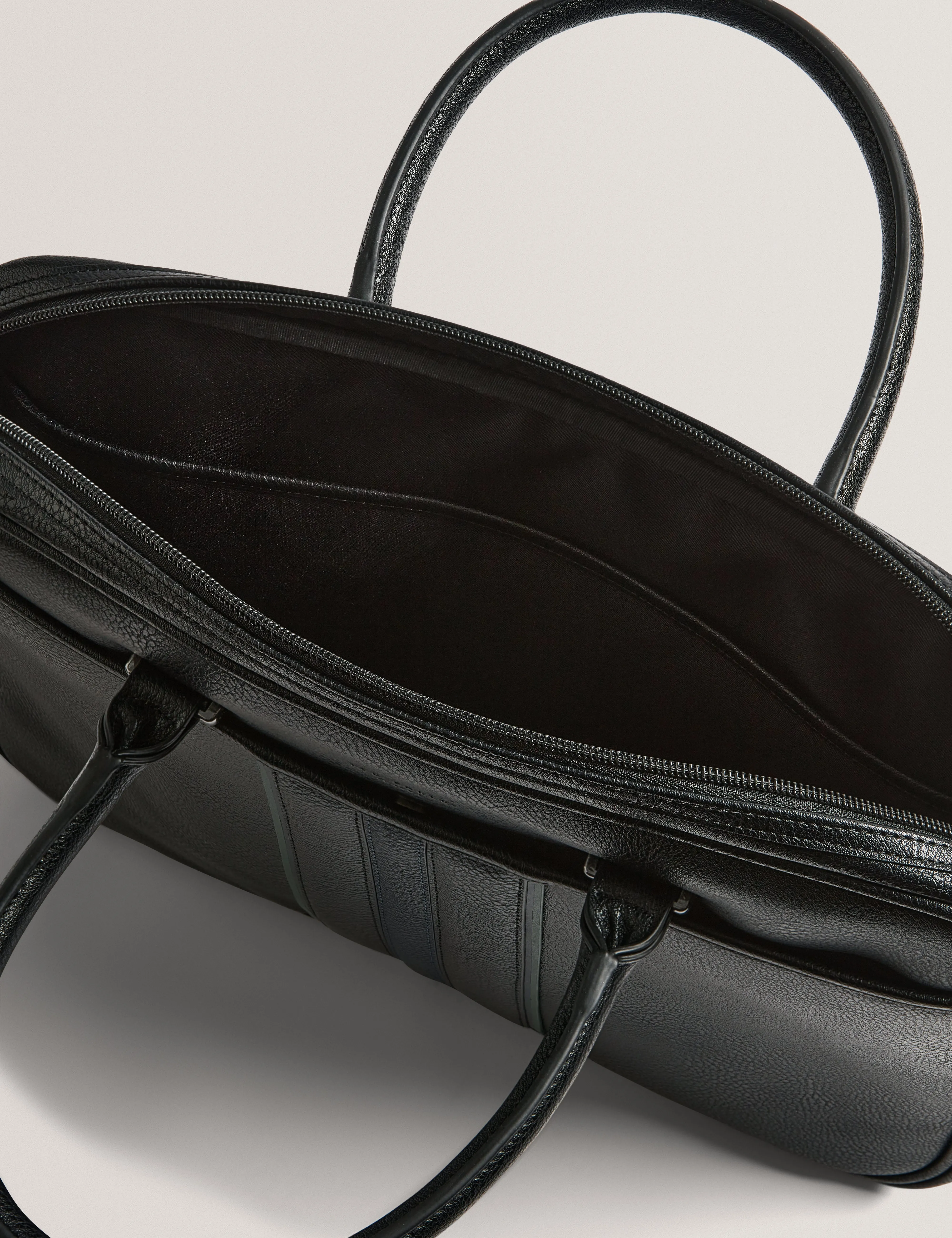 Kenriik Stripe Pu Document Bag Black