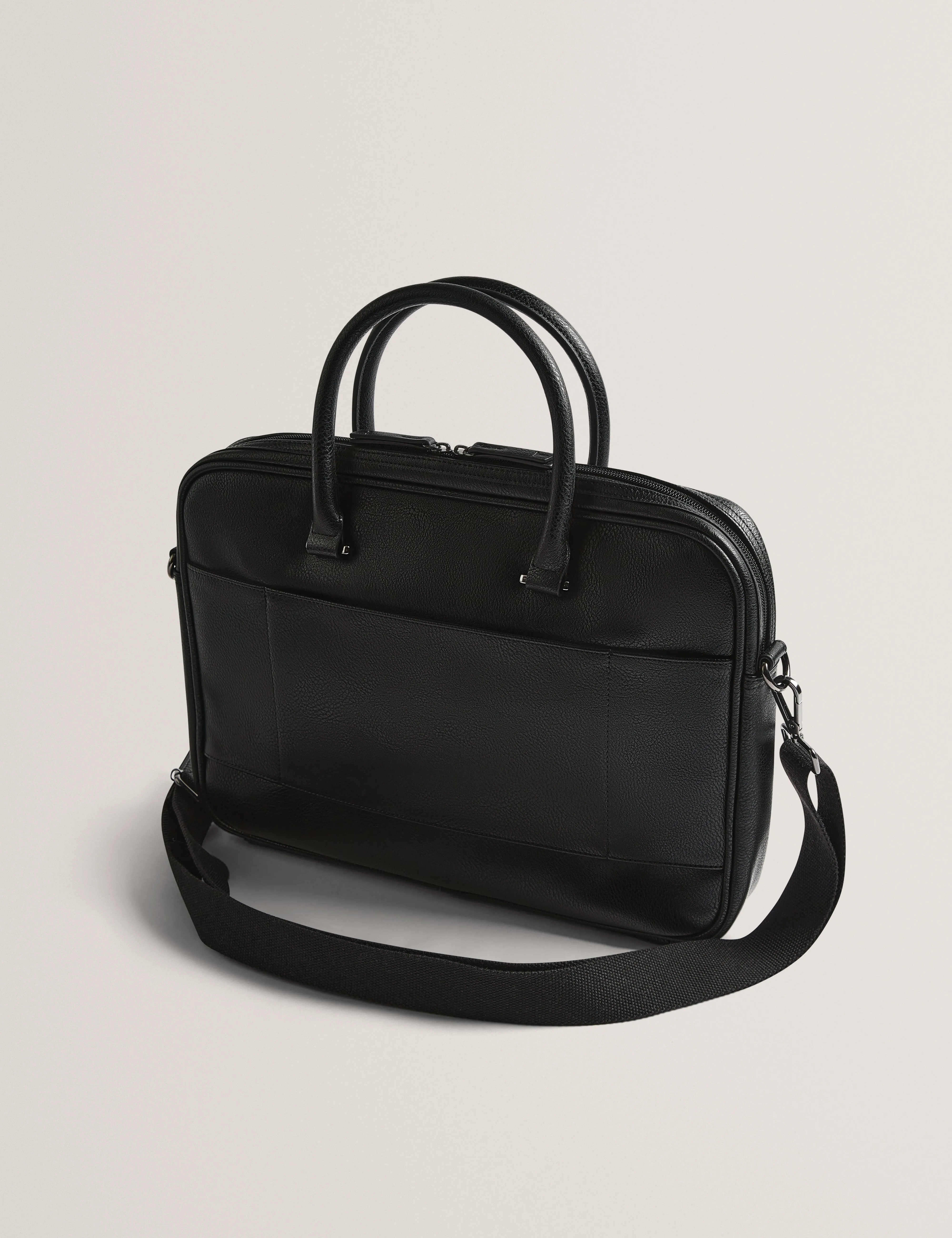 Kenriik Stripe Pu Document Bag Black