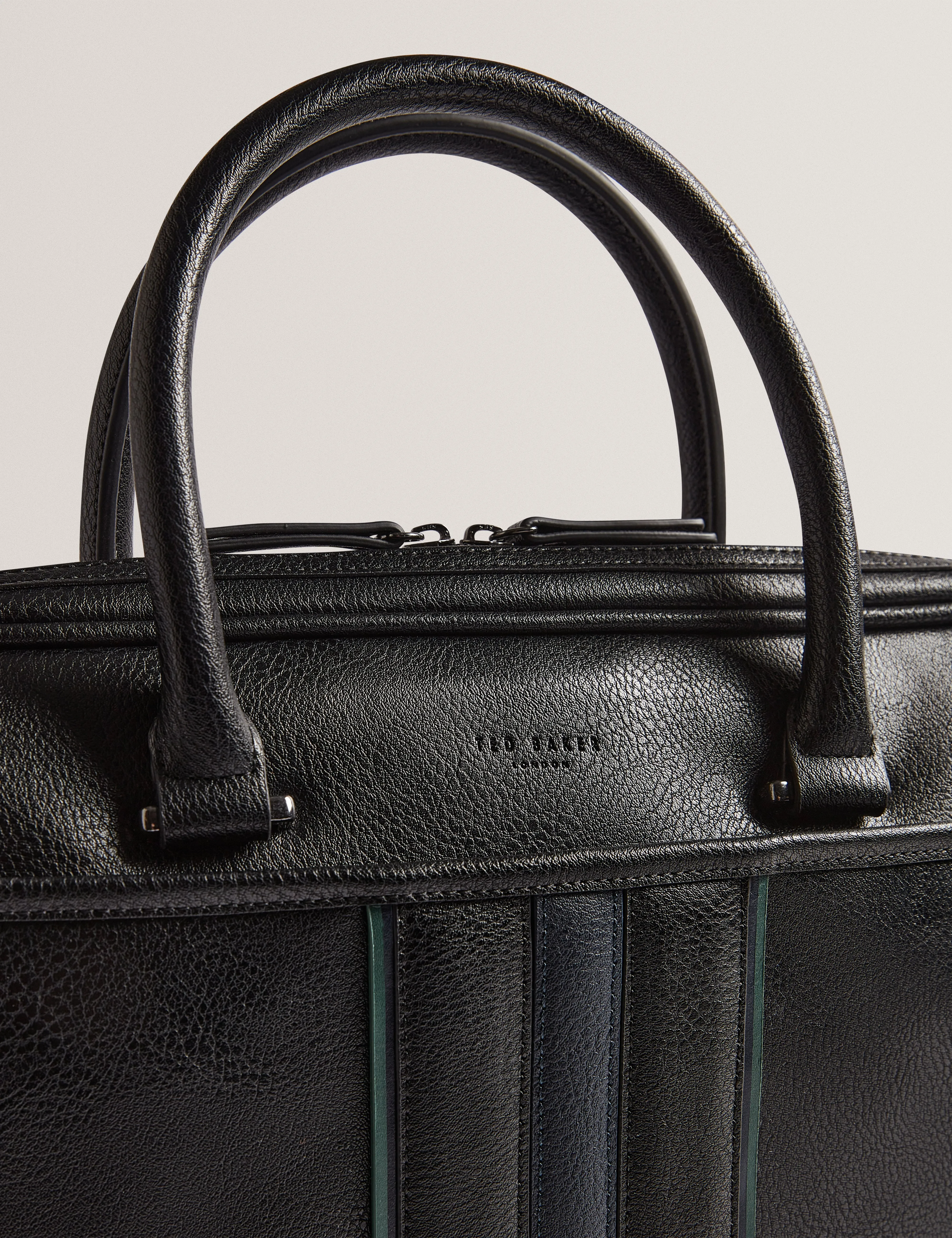 Kenriik Stripe Pu Document Bag Black