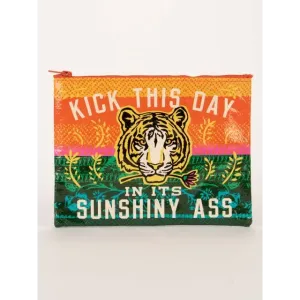 Kick This Day In Its Sunshiny Ass Zipper Pouch