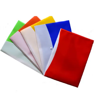 KIYA ® A4 Document File Bag, Transparent Envelope Holder Storage Case, Snap Button Organizer, Clear Heavy Plastic Container for Papers, Stationery - 1 Per Pack
