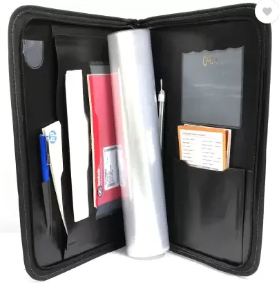 Kiya* Chain Bag Cb403 Leather Material Professional File Folders for Certificates, Documents Holder (Size : F/S) Document Bag  (Set Of 1, Black)9