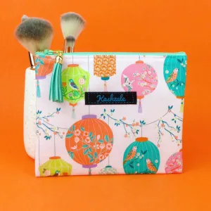 Lanterns Small Clutch, Small makeup bag. PalePink Makeup Bag.