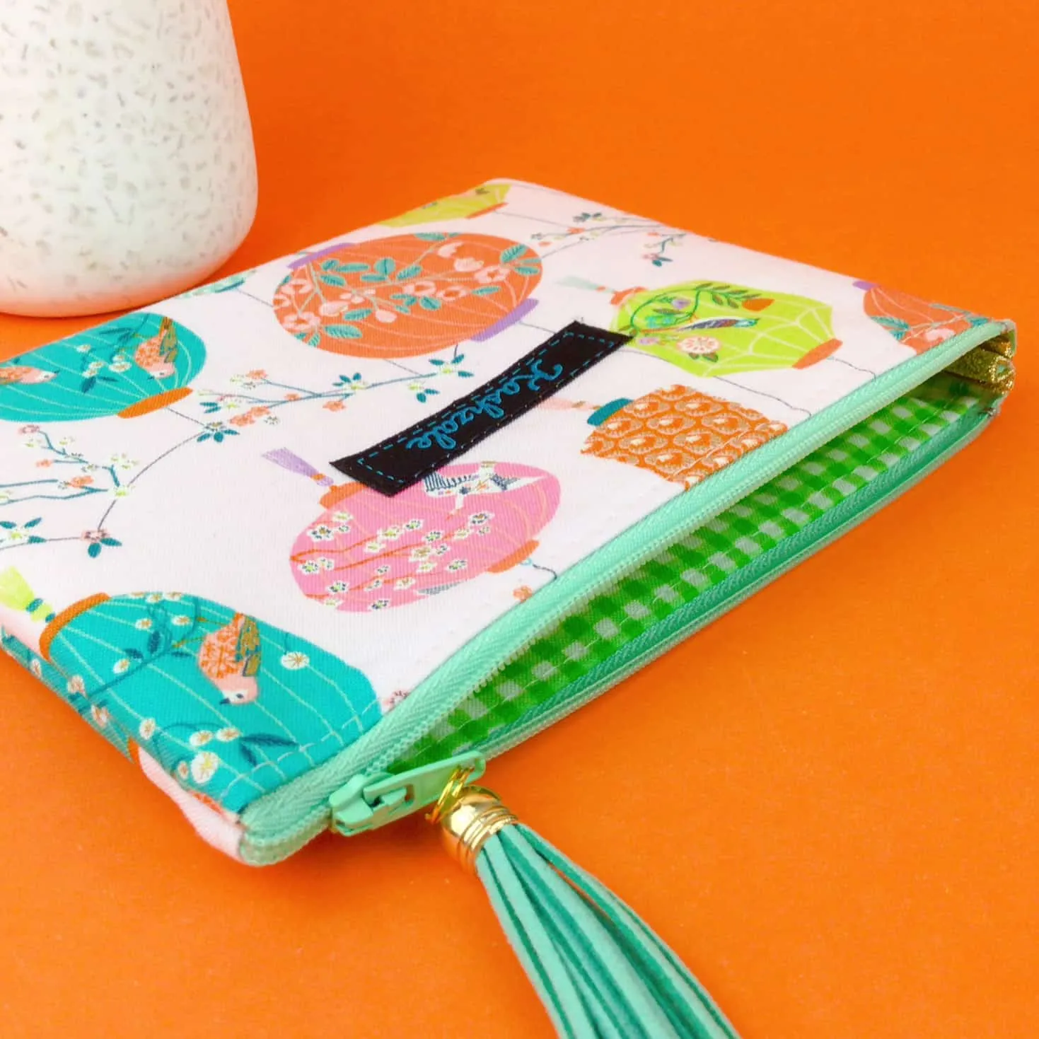 Lanterns Small Clutch, Small makeup bag. PalePink Makeup Bag.